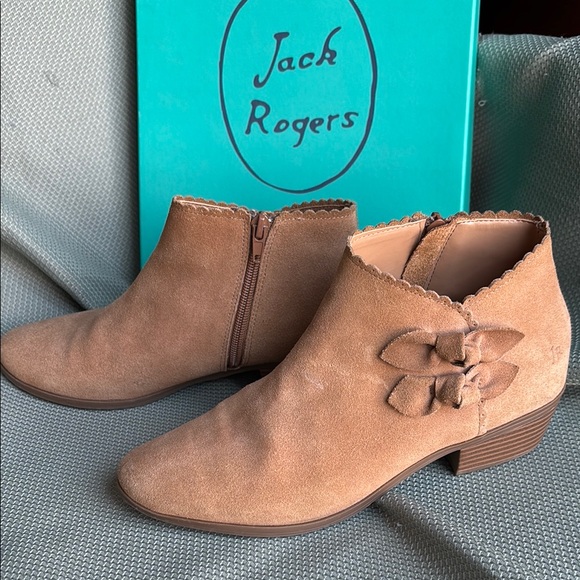 Jack Rogers Women's Brown Suede Ankle Boots - Picture 1 of 8